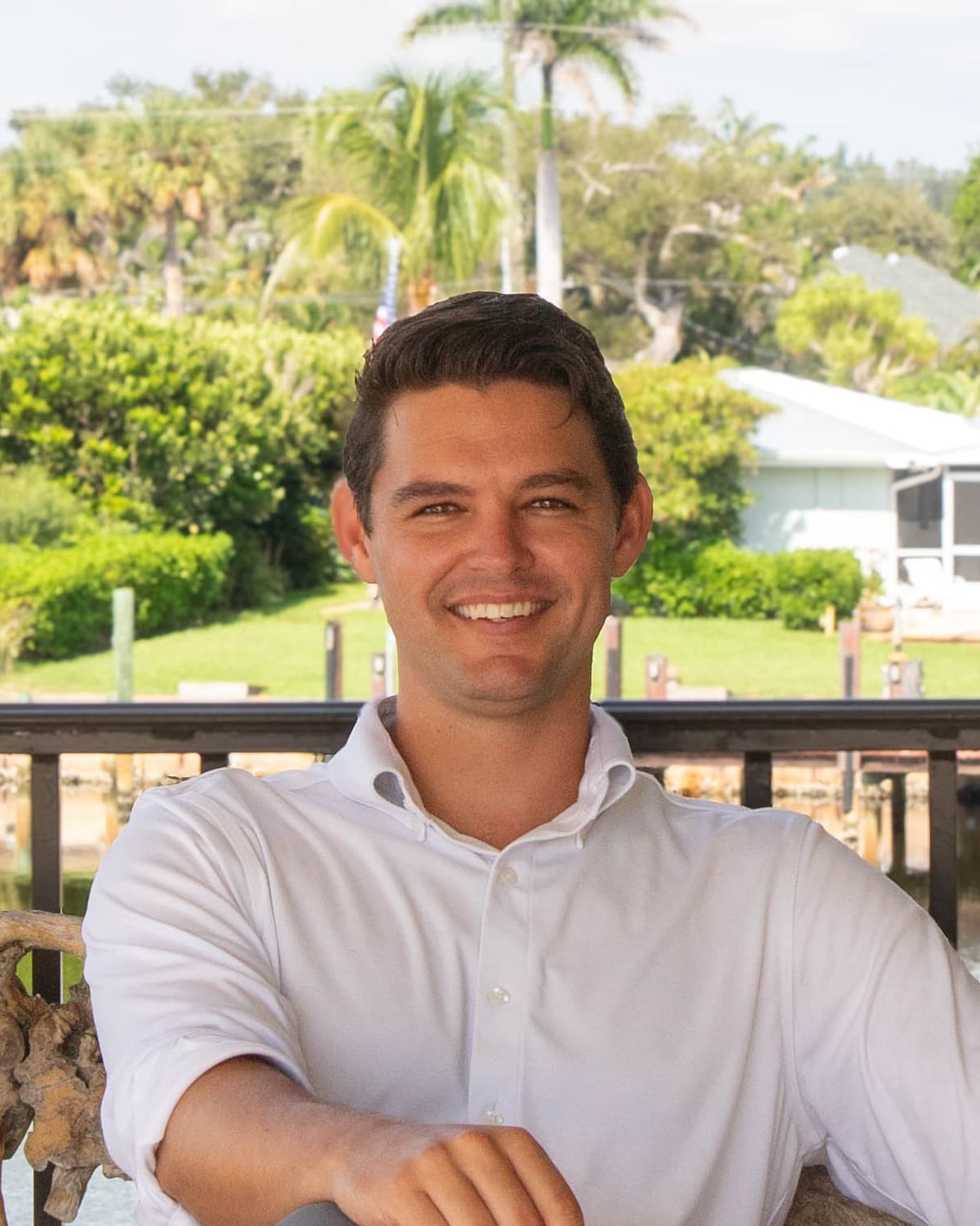 Sam Andes, General Manager of Builders East, at the water in Vero Beach, Florida